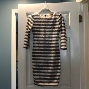 Alice and Olivia Stripped Sequins Dress